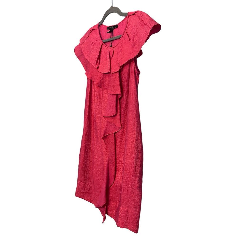 $194 BCBG Max Azria Mini Raspberry Ruffle Dress Pink Sleeveless Sz 2 - Picture 2 of 7